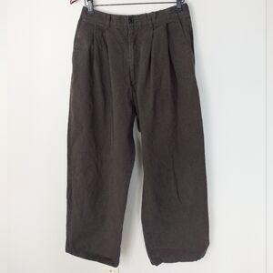 Nomade Wide Leg Relaxed Pants Gray Large High Rise Comfy Trendy Cotton